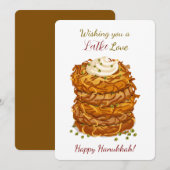 Wishing You a Latke Love Funny Hanukkah Greeting Feestdagenkaart (Voorkant / Achterkant)