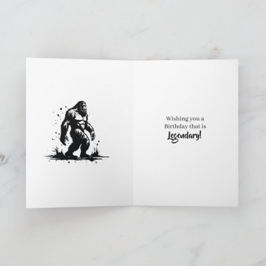 Wishing  You a Legendary Birthday | Bigfoot Kaart (Binnen)