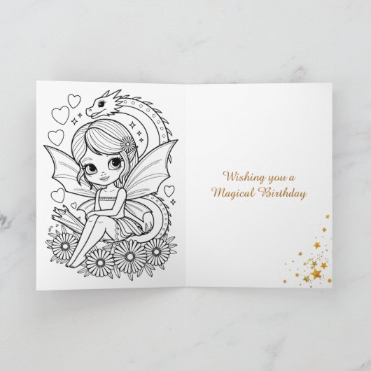 Wishing you a Magical Birthday | Fairy   Kaart (Binnen)
