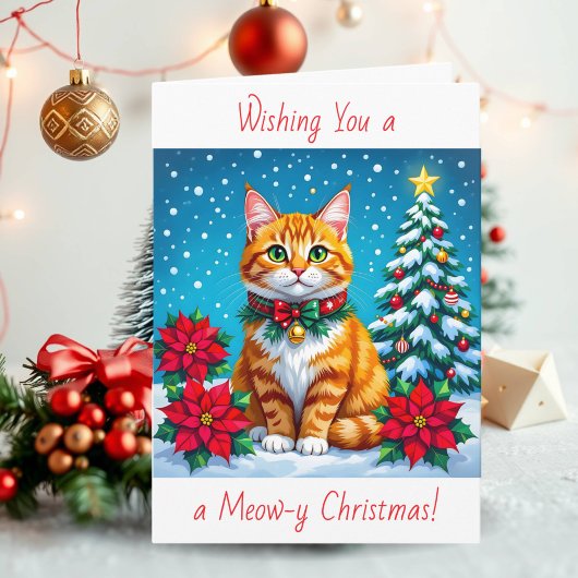 Wishing You a Meow-y Christmas | Personalized Feestdagen Kaart