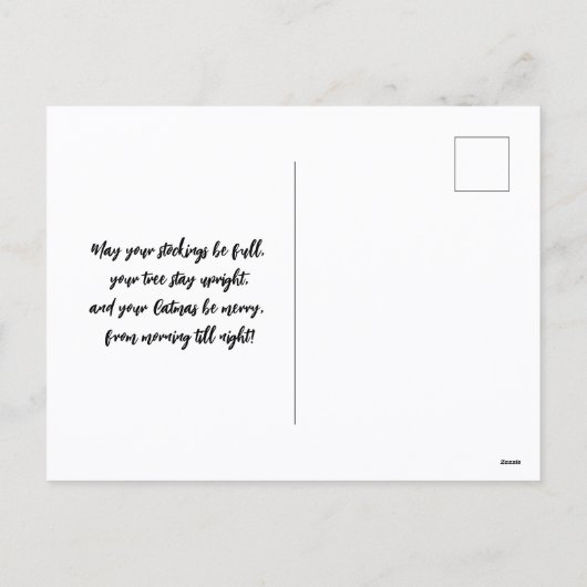 Wishing You A Merry CAT-MUS Holiday Postcard Feestdagenkaart (Achterkant)