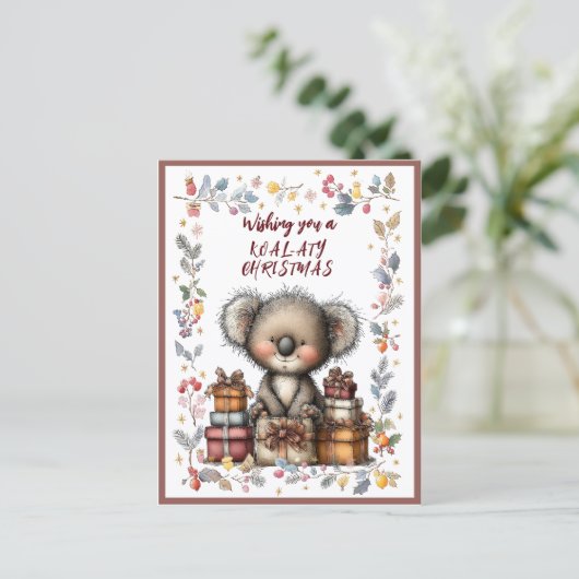 Wishing You A Merry KOAL-ATY Christmas Feestdagenkaart (Staand voorkant)