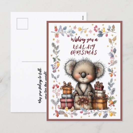 Wishing You A Merry KOAL-ATY Christmas Feestdagenkaart (Voorkant / Achterkant)