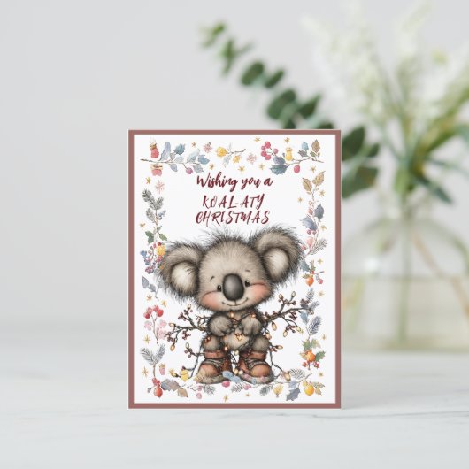 Wishing You A Merry KOAL-ATY Christmas Feestdagenkaart (Staand voorkant)