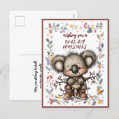 Wishing You A Merry KOAL-ATY Christmas Feestdagenkaart (Voorkant / Achterkant)