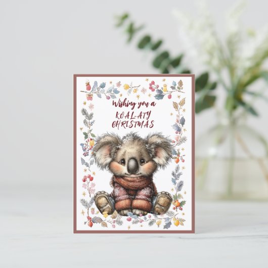 Wishing You A Merry KOAL-ATY Christmas Feestdagenkaart (Staand voorkant)