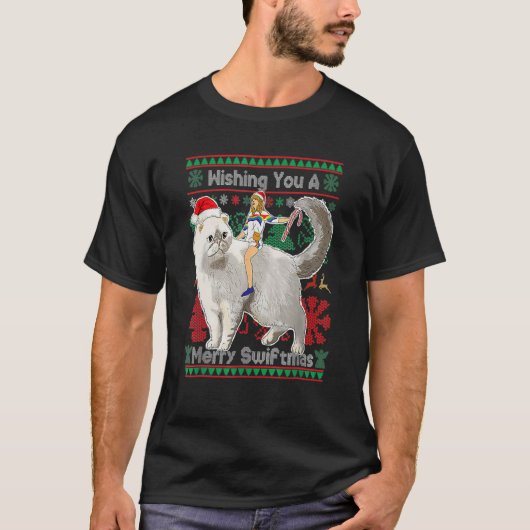 Wishing You A Merry Swiftmas Ugly Christmas Sweate T-shirt (Voorkant)