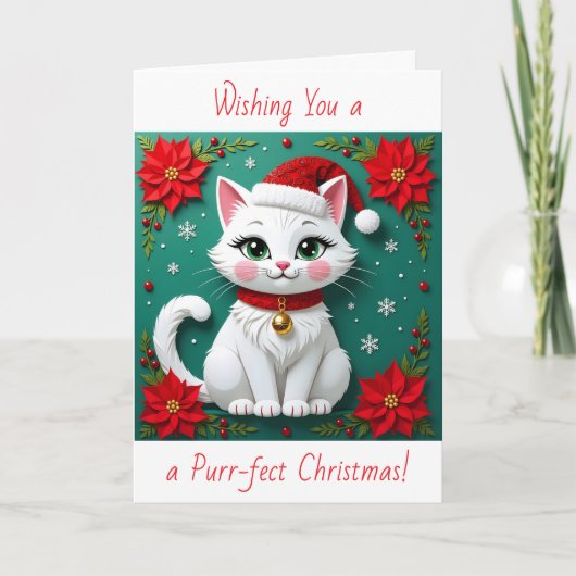 Wishing You a Purr-fect Christmas | Personalized Feestdagen Kaart (Voorkant)