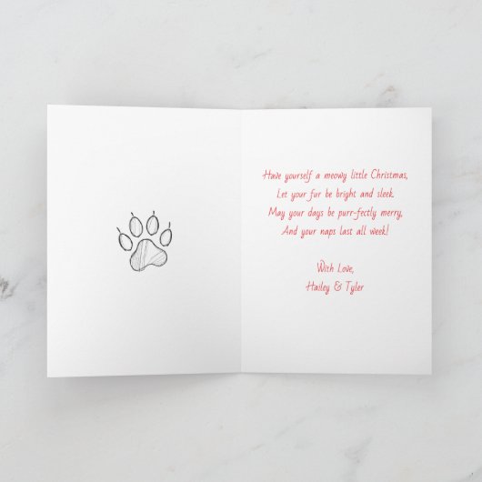 Wishing You a Purr-fect Christmas | Personalized Feestdagen Kaart (Binnen)