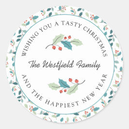 Wishing You a Tasty Christmas Ronde Sticker