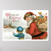 Wishing You Christmas Cheer by Ellen Clapsaddle Poster (Voorkant)