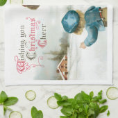 Wishing You Christmas Cheer by Ellen Clapsaddle Theedoek (Gevouwen)