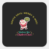 Wishing You Christmas Cheer Vierkante Sticker (Voorkant)