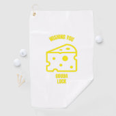 Wishing you gouda luck funny cheese pun jokes golfhanddoek (Insitu)