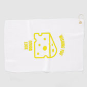 Wishing you gouda luck funny cheese pun jokes golfhanddoek (Horizontaal)