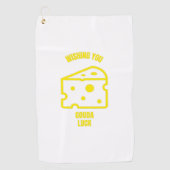 Wishing you gouda luck funny cheese pun jokes golfhanddoek (Voorkant)