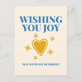 Wishing You Joy Heartfelt Typography Postcard Briefkaart