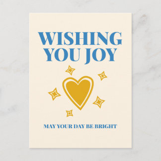 Wishing You Joy Heartfelt Typography Postcard Briefkaart