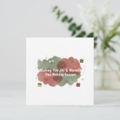 Wishing You Joy & Warmth Holiday Card Feestdagenkaart (Staand voorkant)