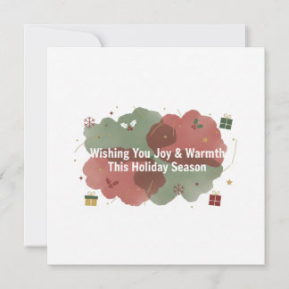 Wishing You Joy & Warmth Holiday Card Feestdagenkaart