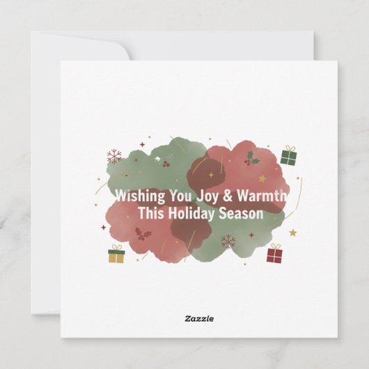 Wishing You Joy & Warmth Holiday Card Feestdagenkaart (Achterkant)