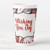 Wishing You Joy – Winter Floral Congratulations  Latte Mok (Voorkant)