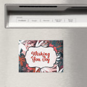 Wishing You Joy – Winter Floral Congratulations  Magneet (Insitu (Vaatwasser))