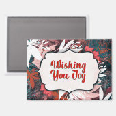 Wishing You Joy – Winter Floral Congratulations  Magneet (Voorkant / Achterkant)