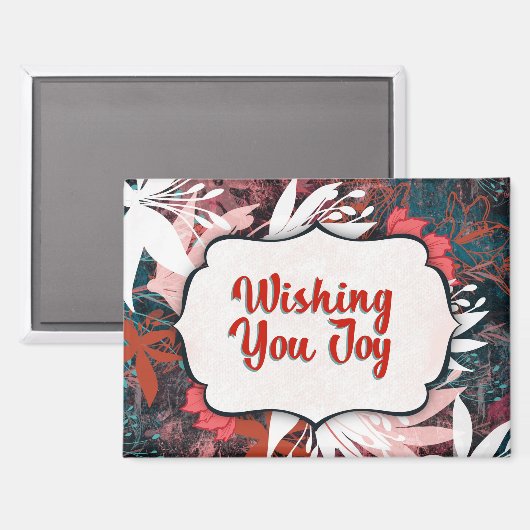 Wishing You Joy – Winter Floral Congratulations  Magneet (Voorkant / Achterkant)