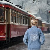 Wishing You Merry Christmas Retro White Typography Denim Jacket