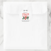 Wishing you peace love and Joy Ronde Sticker (Tas)