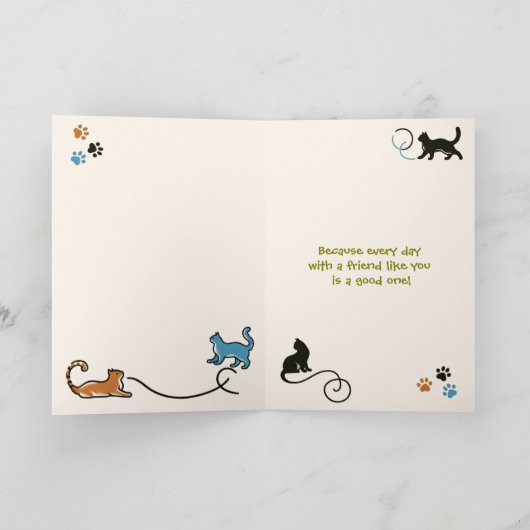 Wishing You The Best Friendship Birthday Any Day  Kaart (Binnen)