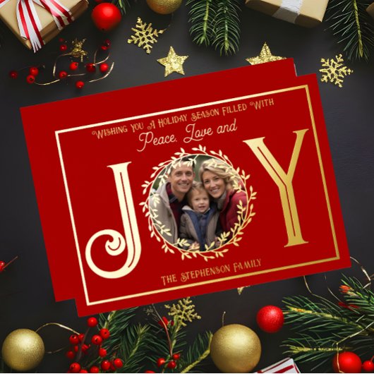 Wishing You Vakantie Seizoen Vrede en Liefde Folie Feestdagenkaart