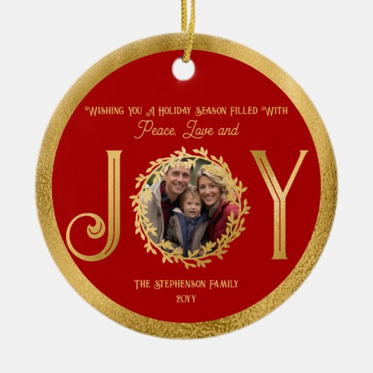 Wishing You Vakantie Seizoen Vrede en Liefde Keramisch Ornament (Voorkant)