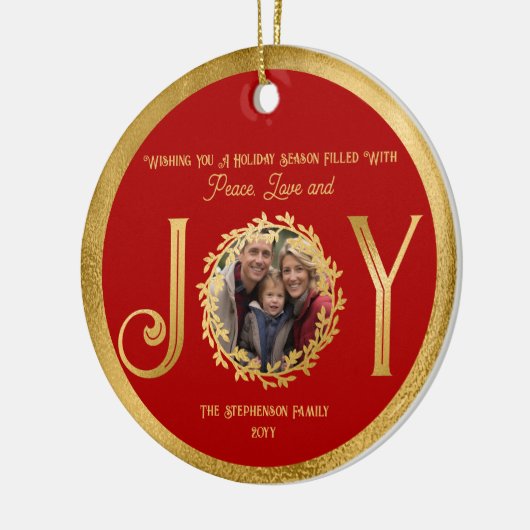 Wishing You Vakantie Seizoen Vrede en Liefde Keramisch Ornament (Links)