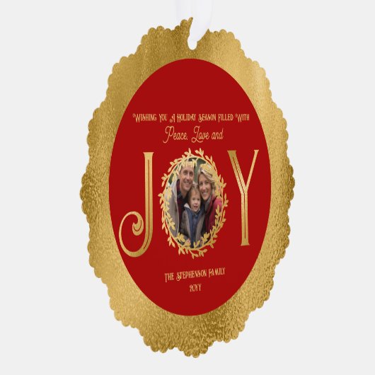 Wishing You Vakantie Seizoen Vrede en Liefde Ornament Kaart (Rechts)