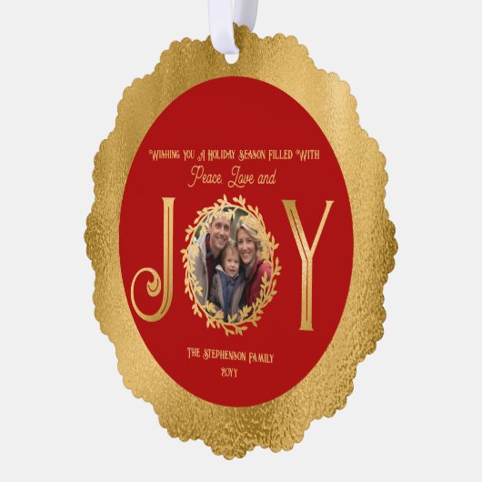 Wishing You Vakantie Seizoen Vrede en Liefde Ornament Kaart (Links)