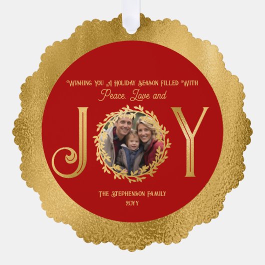 Wishing You Vakantie Seizoen Vrede en Liefde Ornament Kaart (Voorkant)