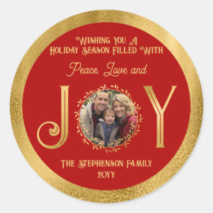 Wishing You Vakantie Seizoen Vrede en Liefde Ronde Sticker