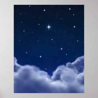 Wishingster over wolken poster