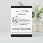 Wishkaardkaart voor zwart-witbruiloft informatiekaartje (Staand voorkant)