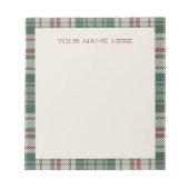 Wishlist Note Pad - Classic Christmas Plaid Notitieblok (Voorkant)