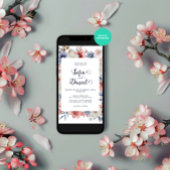 Wishpering Blooms Waterverf Winterbruiloft Kaart