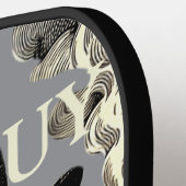 WISJONG (crème/witte typografie) Pickleball Paddle (Links Detail)