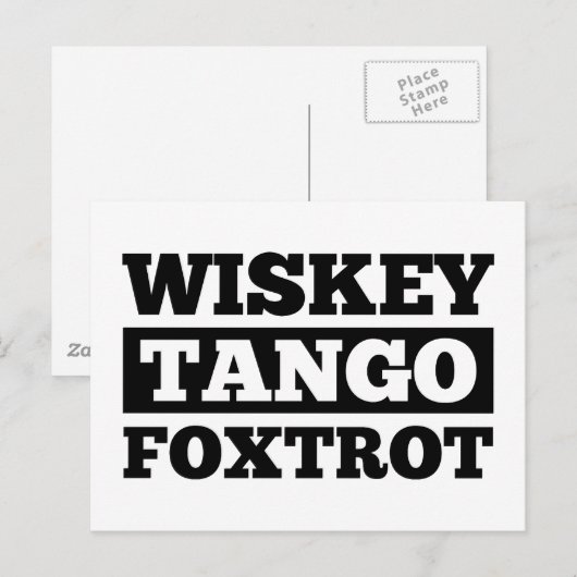 Wiskey Tango Foxtrot Briefkaart (Voorkant / Achterkant)