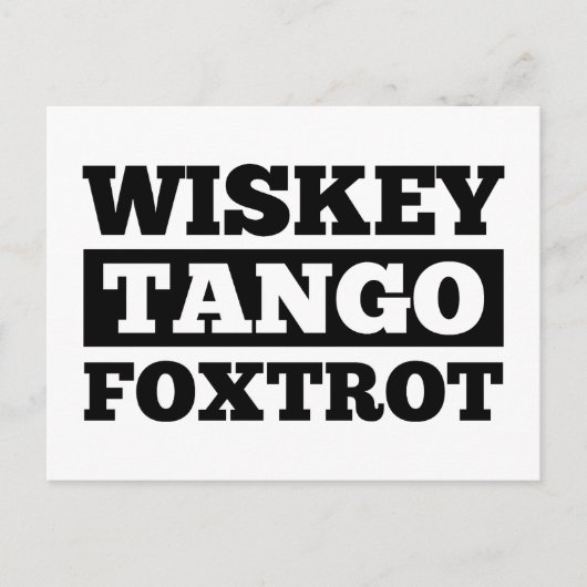 Wiskey Tango Foxtrot Briefkaart (Voorkant)