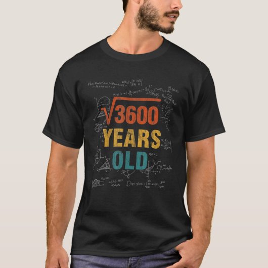 Wiskunde 60e verjaardag - vierkante voet 3600 - 60 t-shirt (Voorkant)
