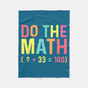 Wiskunde 67 100ste Dag School Illustratie Fleece Deken