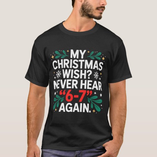 Wiskunde 67 Meme Grappig Zes Zeven Kerstmis Studen T-shirt (Voorkant)
