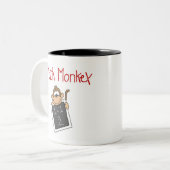 Wiskunde aap tweekleurige koffiemok (Voorkant links)